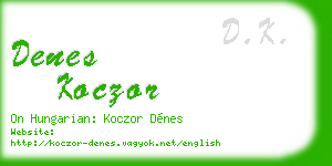 denes koczor business card